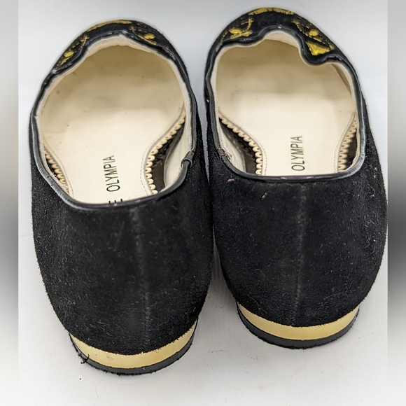 Charlotte Olympia 35 kitty black velvet and gold embroidery loafers - Picture 4 of 10
